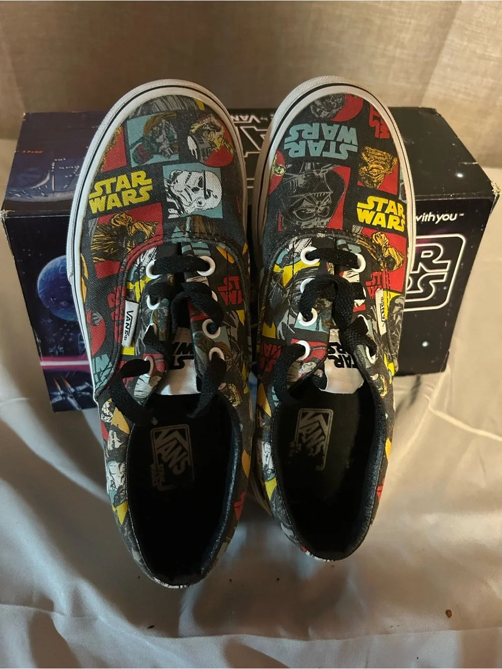Vans Kids Star Wars Comic Panel Low Top Sneakers - Black, Red, Yellow, Blue